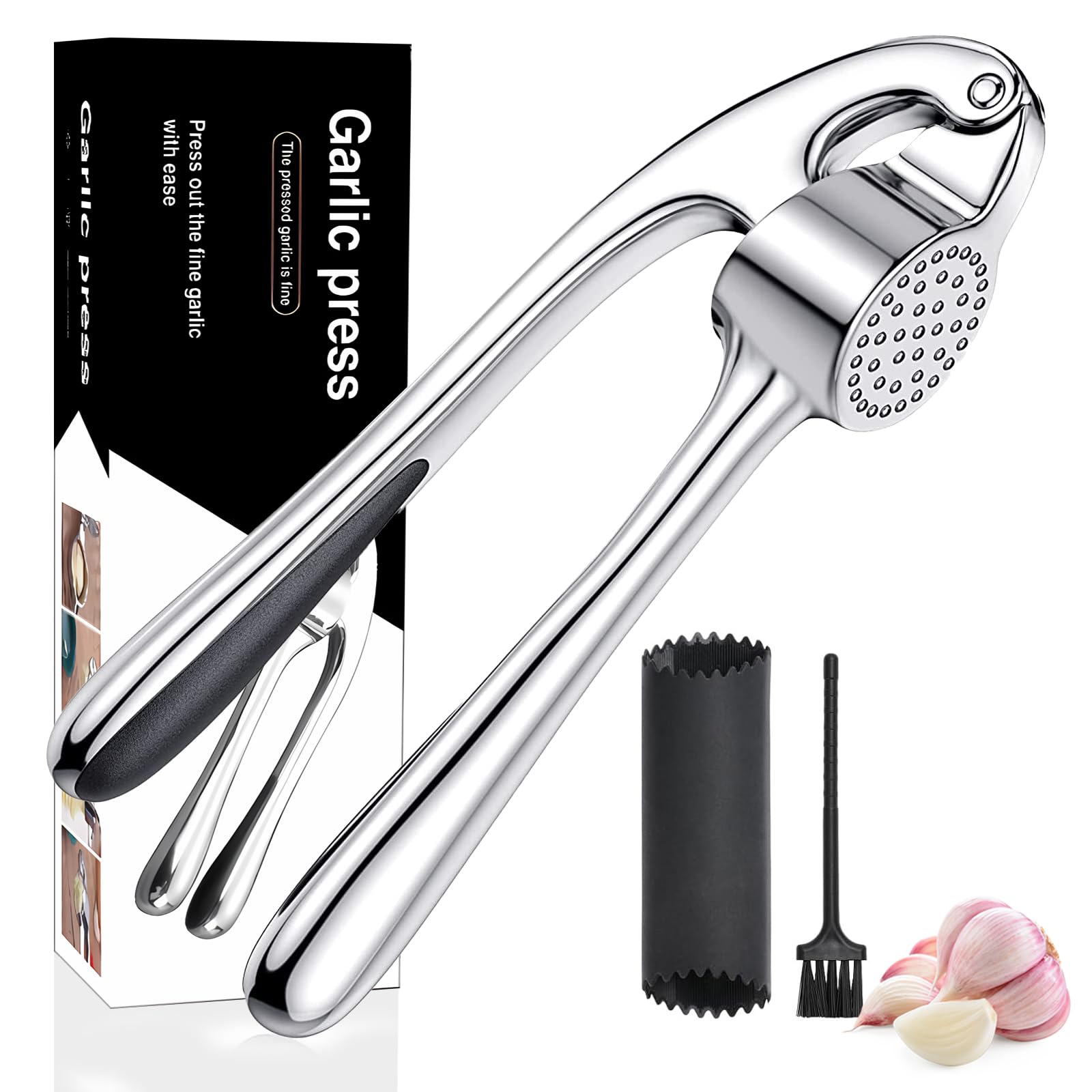 Presse-ail Inox Professionnel - Broyeur d'Ail Durable et Facile à Nettoyer
