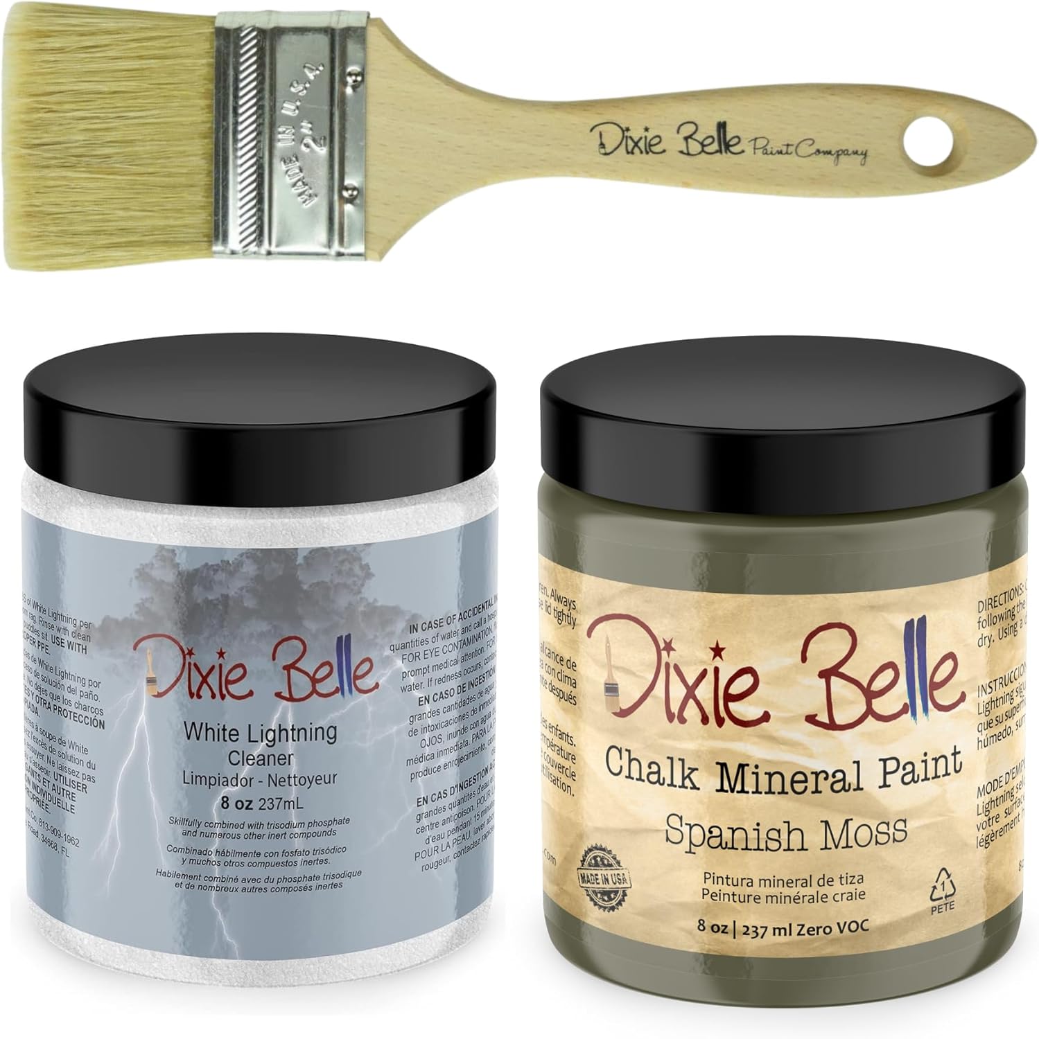 Basic Chalk Mineral Paint Bundle 8oz Spanish Moss Chalk