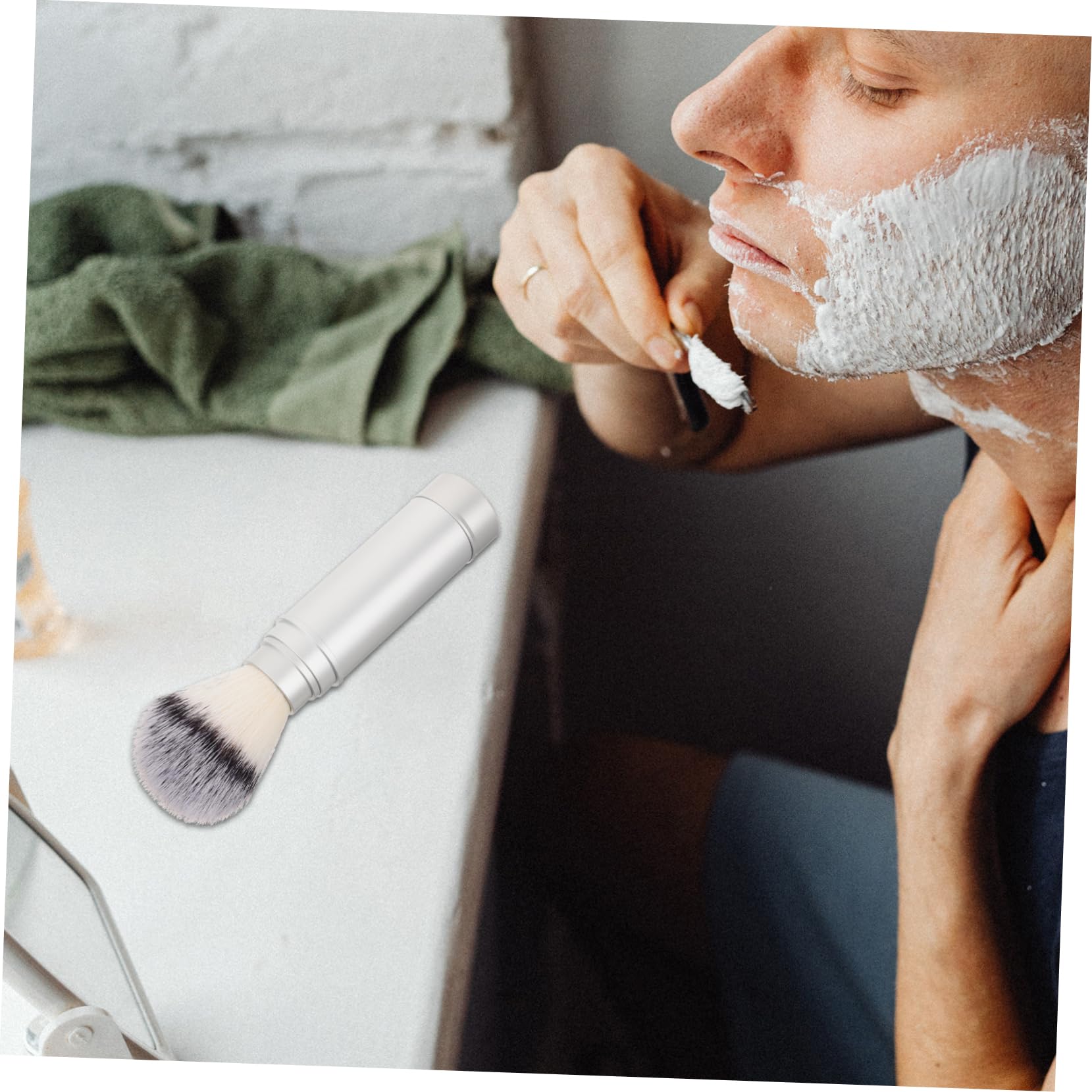 TOVINANNA Beard Brush for Men Shave Brush for Men Travel Shave Brush Gentleman's Styling
