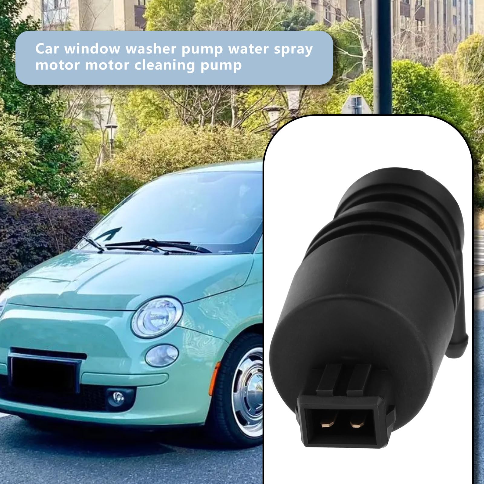 Bomba de agua de lavado de parabrisas compatible con Fiat 500C Doblo Ducato Fiorino Linea, OEM 1H5955651/71740987/1450184