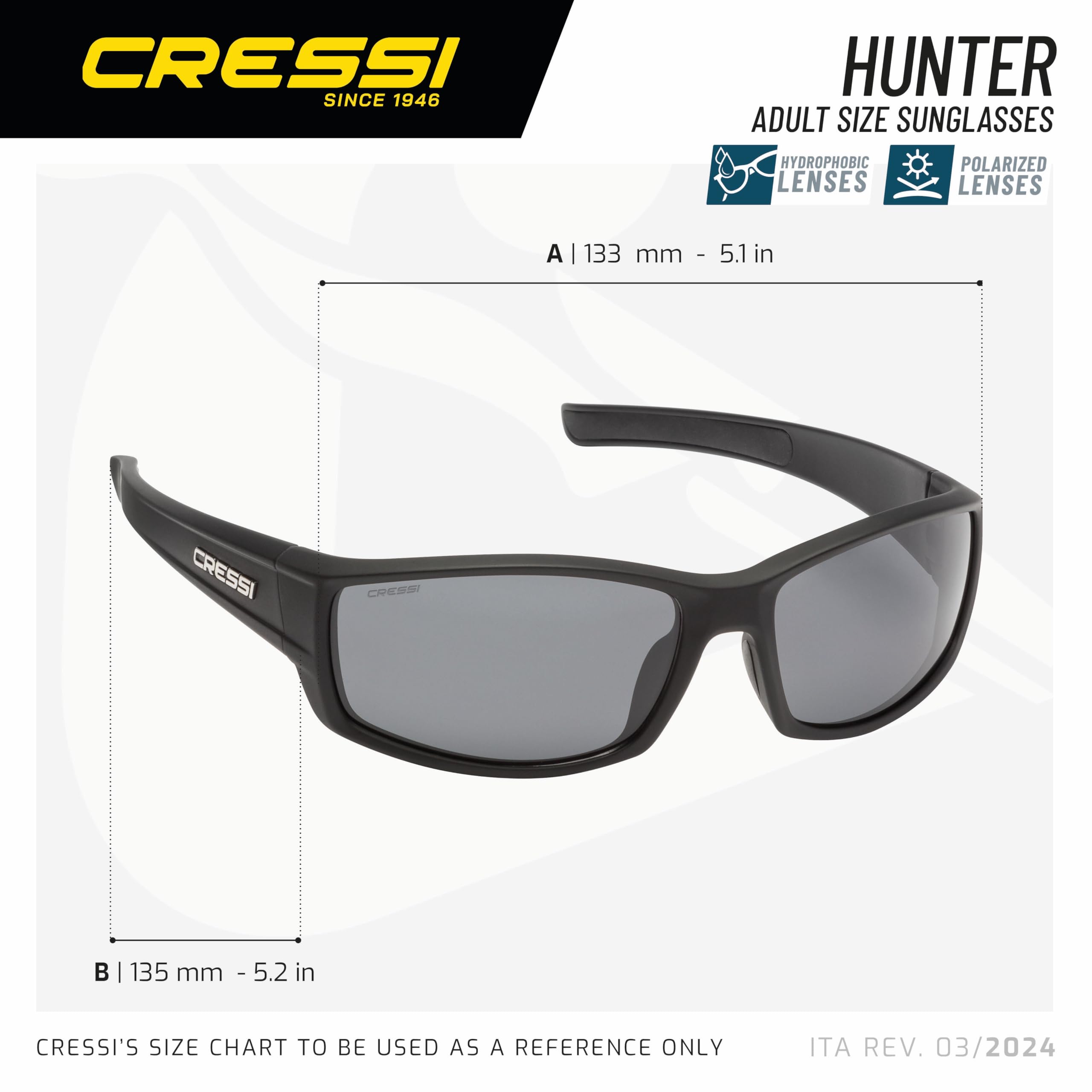 Cressi Hunter Sunglasses - Occhiali Sportivi da Sole Unisex Adulto