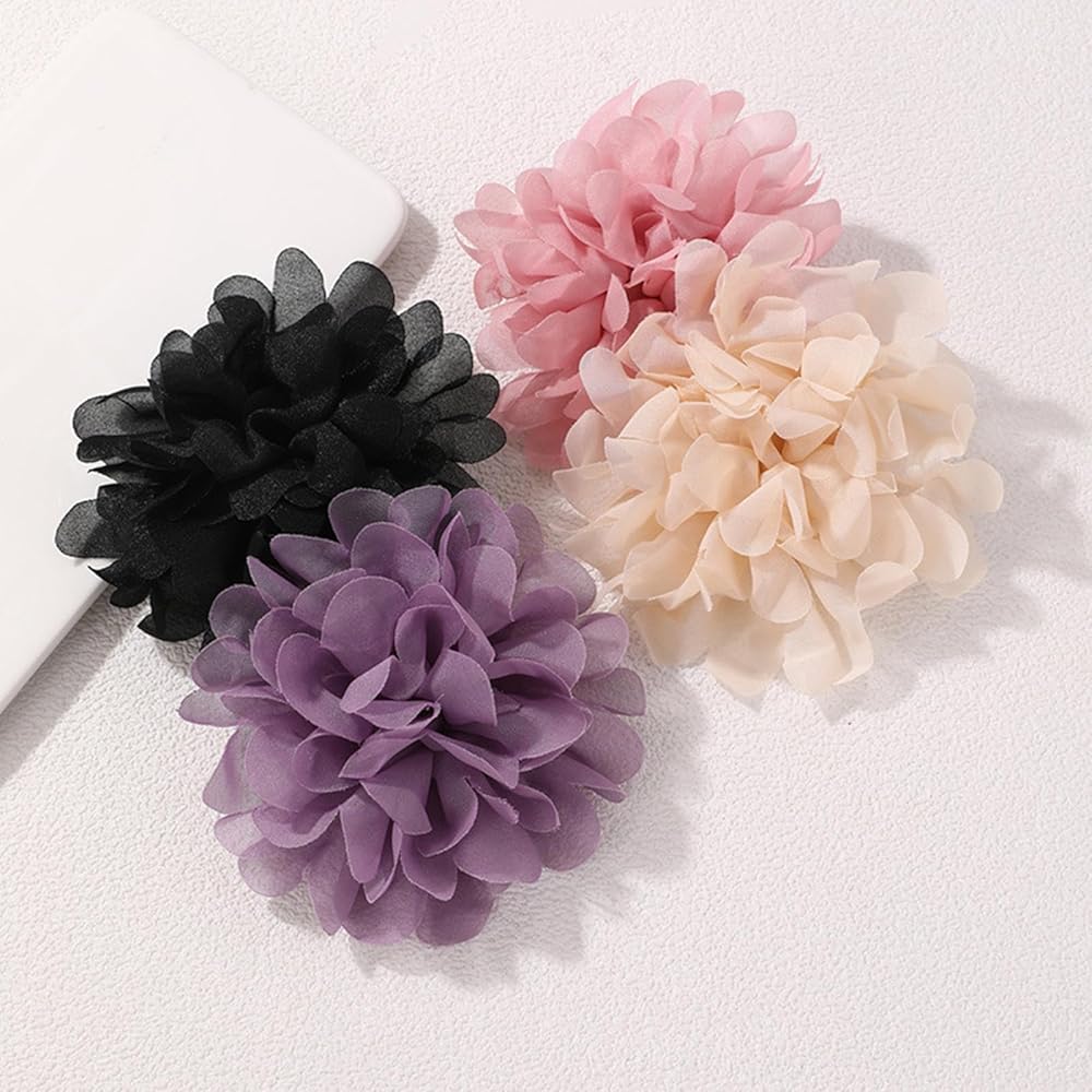 Spilla A Fiore Di Camelia Con Perla In Tessuto – Elegante Accessorio Donna In Argento Per Cappello, Risvolto O Capelli