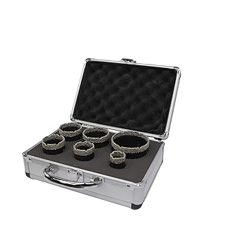 FVSCM Vacuum brazed diamond dry drilling bits Core bits set with 5/8-11 for porcelain tile granite marble stone Masonry Black?20/35/40/45/50/68mm?