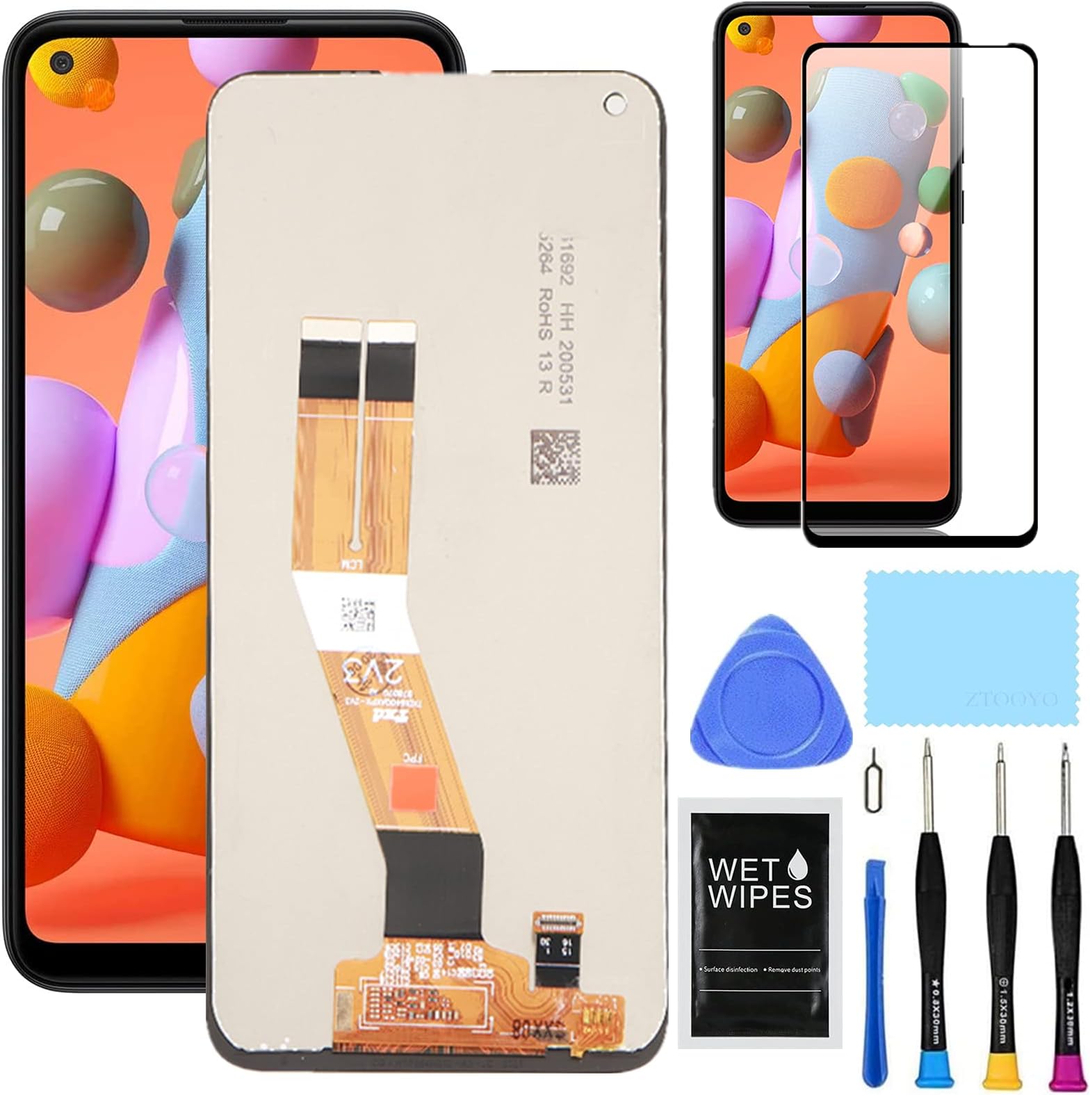 for Samsung Galaxy A11 Screen Replacement kit for Samsung a11 a115u Screen Replacement s115dl a115a a115w LCD Display digitizer Touch Screen Assembly with Repair Part Tools 6.4 inch (US Version)