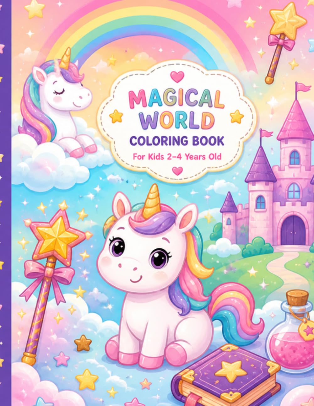 Magical Coloring Book for Toddlers Ages 2–4: Big and Easy Coloring Pages with Unicorns, Dragons, Wizards and Cute Magic Objects