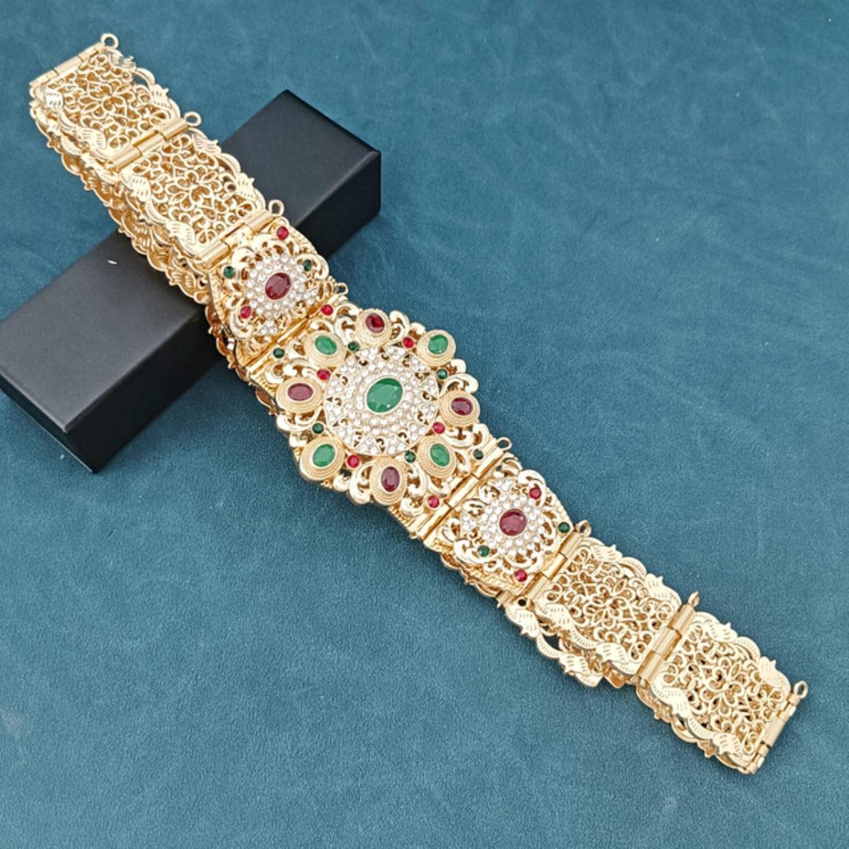 Cintura in Metallo per Matrimonio Abito Color Oro Catena in Vita Regalo per Gioielli da Sposa Abito in Cristallo Catena in Metallo-Colore Oro 3 (Colore Oro 2 B)