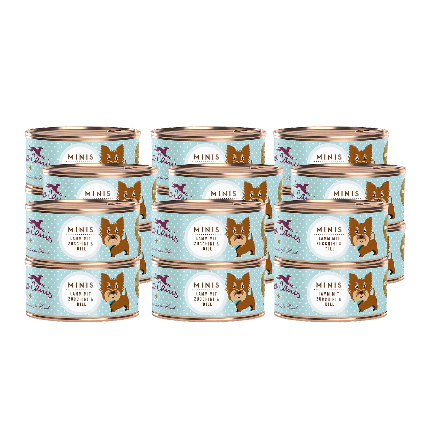Terra Canis Agnello, zucchina & aneto - Alimento umido Minis, 18x100g I Alimento premium per cani con ingredienti di autentica qualità human-grade al 100% I Ricco di calcio, grain-free