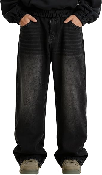 Mens Baggy Wide Leg Jeans Y2K Streetwear Carpenter Denim Vintage Pants | Featuring oversized loose fit, vintage washed denim, wide leg design , Y2K jeans