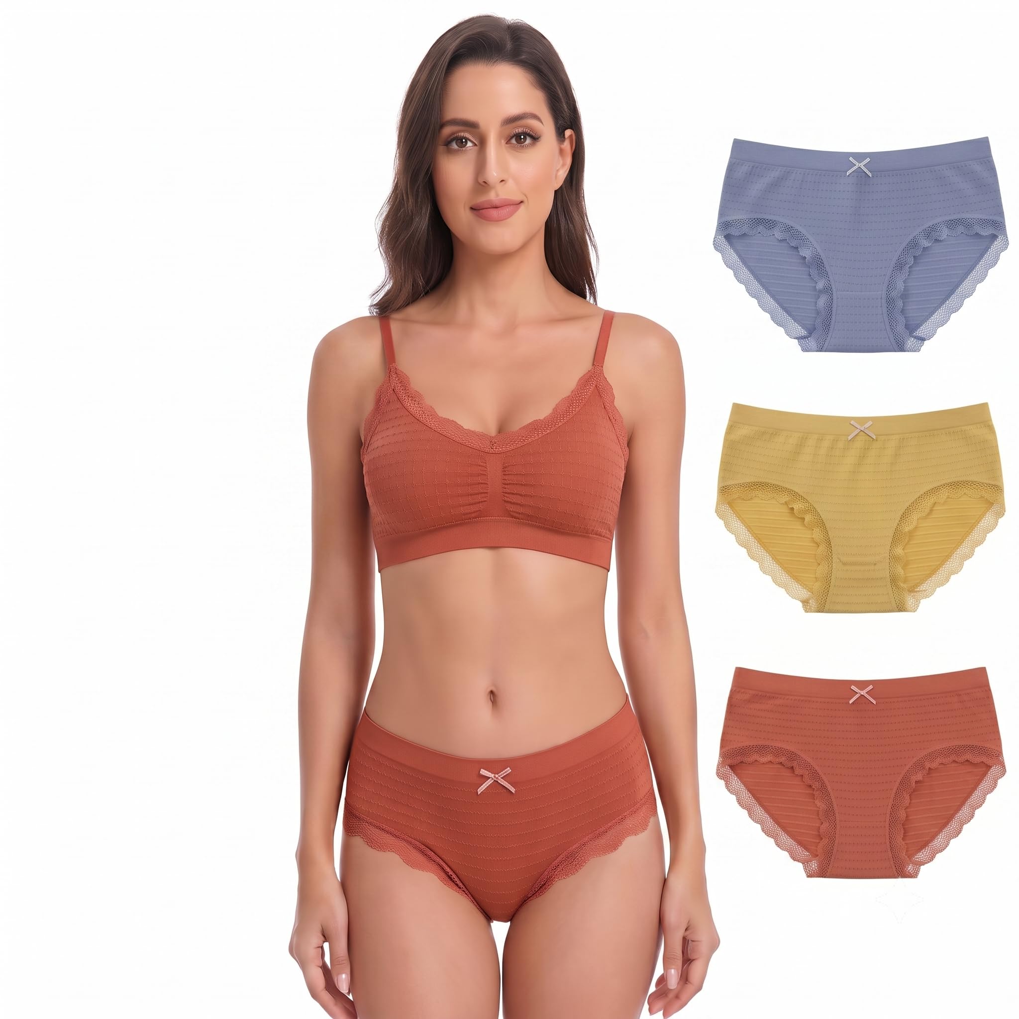 adina claim comfort Seamless Mid Waist Panty Traceless Japanese Girls Underwear Ladies Cotton Crotch Skin Friendly Antibacterial Breathable Lace Edge (Multicolor) ADINA-FRILL-PAK03-PARENT-picture-15
