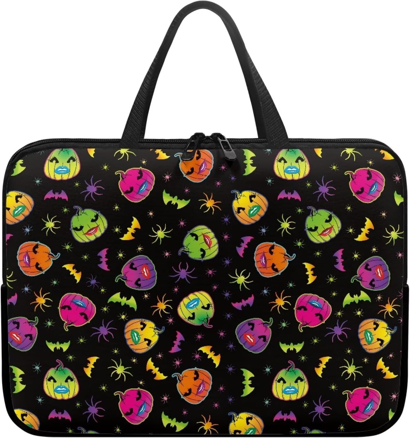 Suhoaziia Colorful Spider Bats Laptop Sleeve with Handle