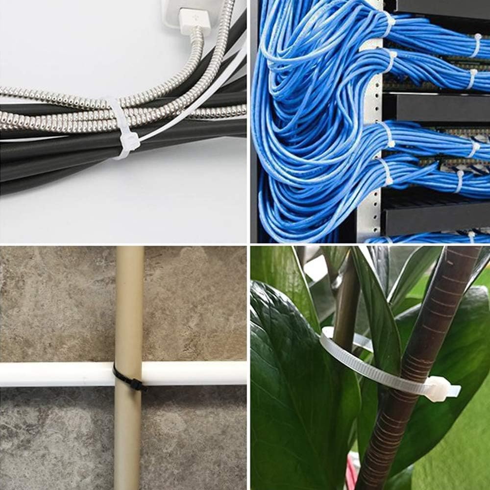 Cable Zip Ties, 100 Packs Self-Locking 10 Inch Width 0.16inch Nylon Cable Ties, Perfect for Indoor Outdoor Home Office Garage and Workshop (100 Pack 10 inch)