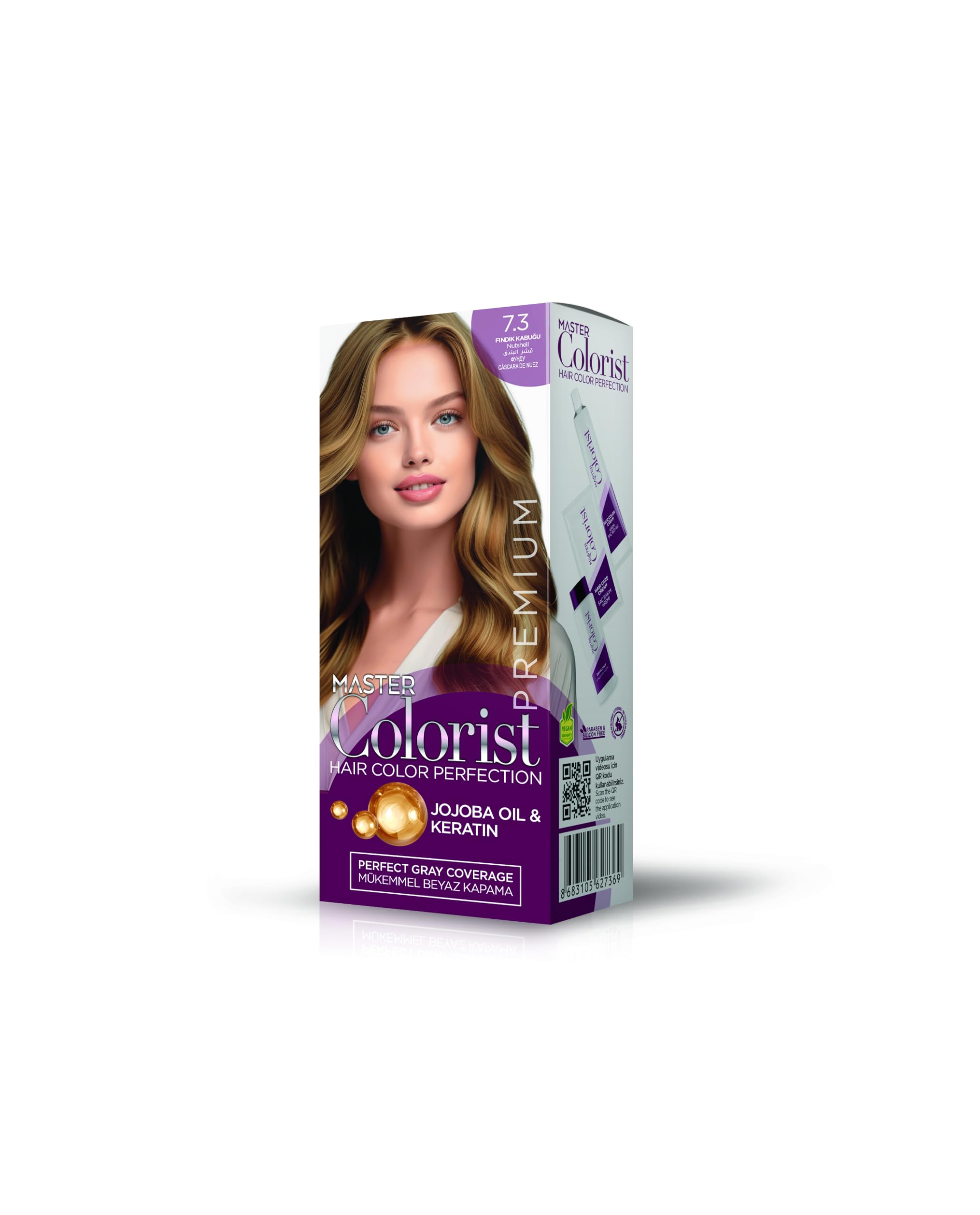 Premıum Yarı Kit Set Saç Boyası 7.3 Fındık Kabuğu