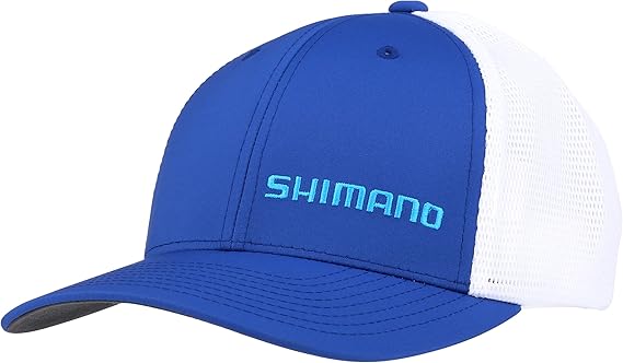 Amazon Co Jp シマノ トラッカースタイル パフォーマンスキャップ ブルー ホワイト ワンサイズ スポーツ アウトドア
