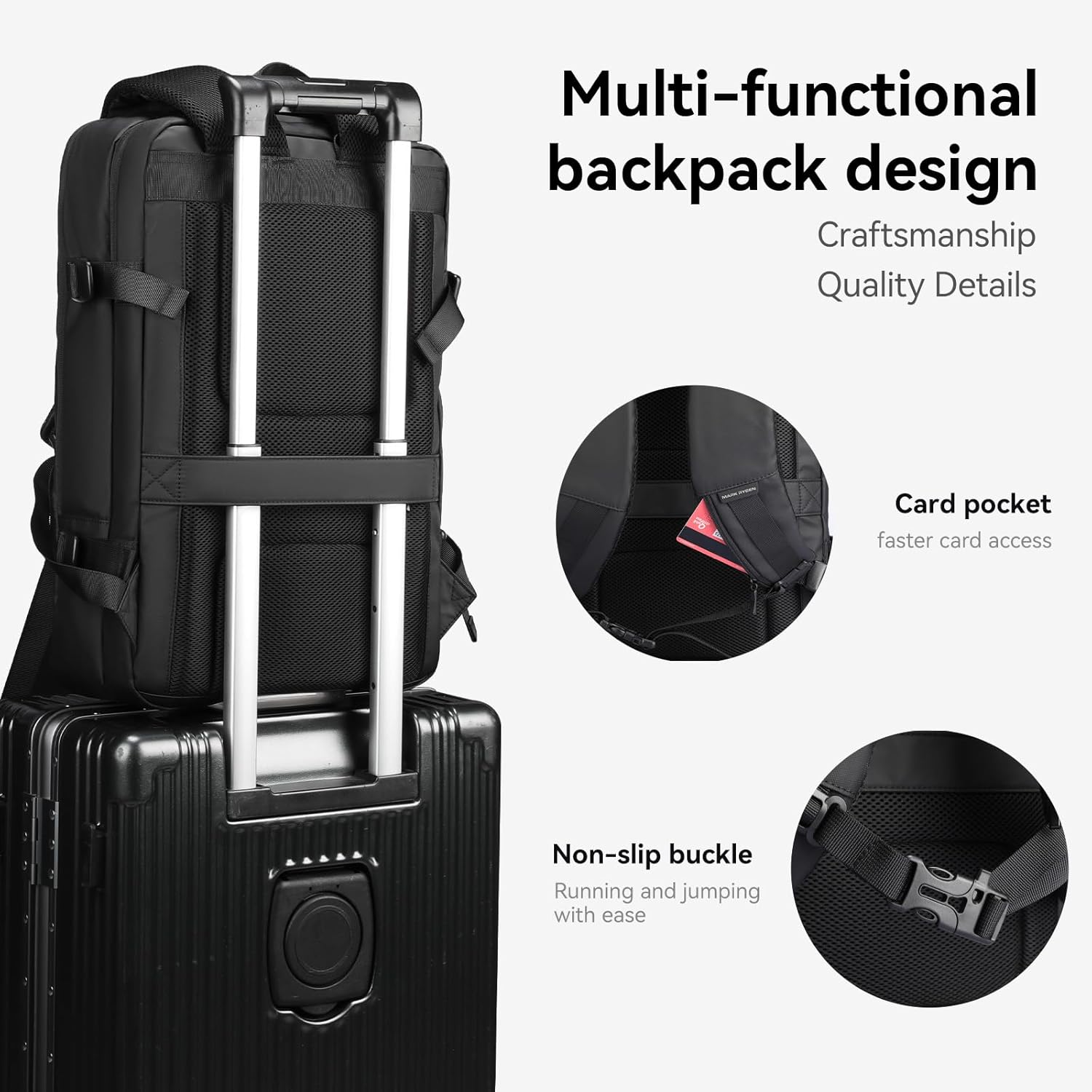 Mark Ryden Business Laptop Backpack for Men and Women,Waterproof Travel Backpack, 26L fit 17 Inch Business Backpack with USB Charging Port, Carry on Flight Approved Computer Backpack