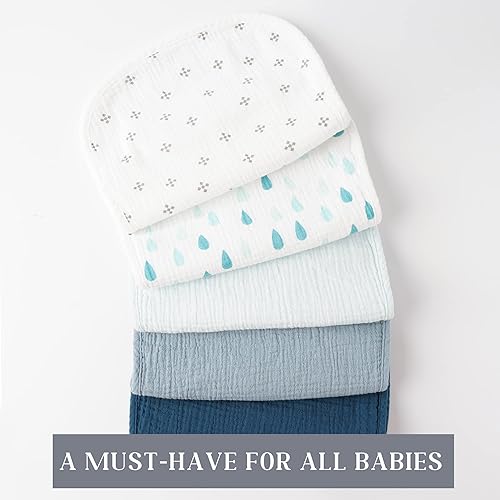 Miniatura 7 de MairMore Paquete de 5 paños de muselina para eructos para bebé, paños de muselina neutra para bebés, niños y niñas, toalla para recién nacidos,