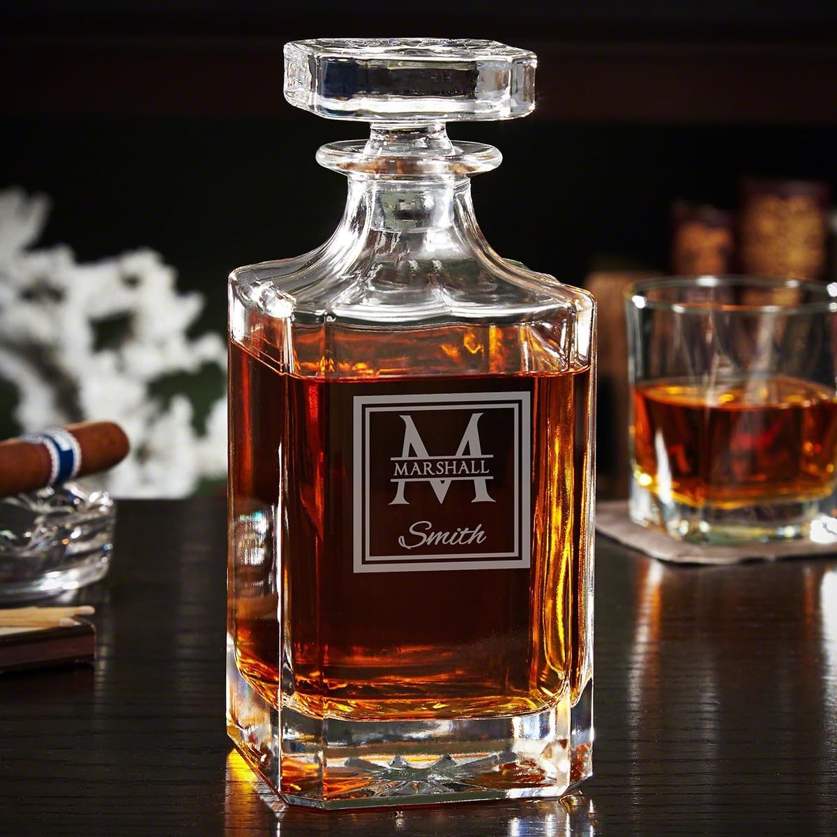 Luxury Crystal Whiskey Decanter Set with Glasses and Stones