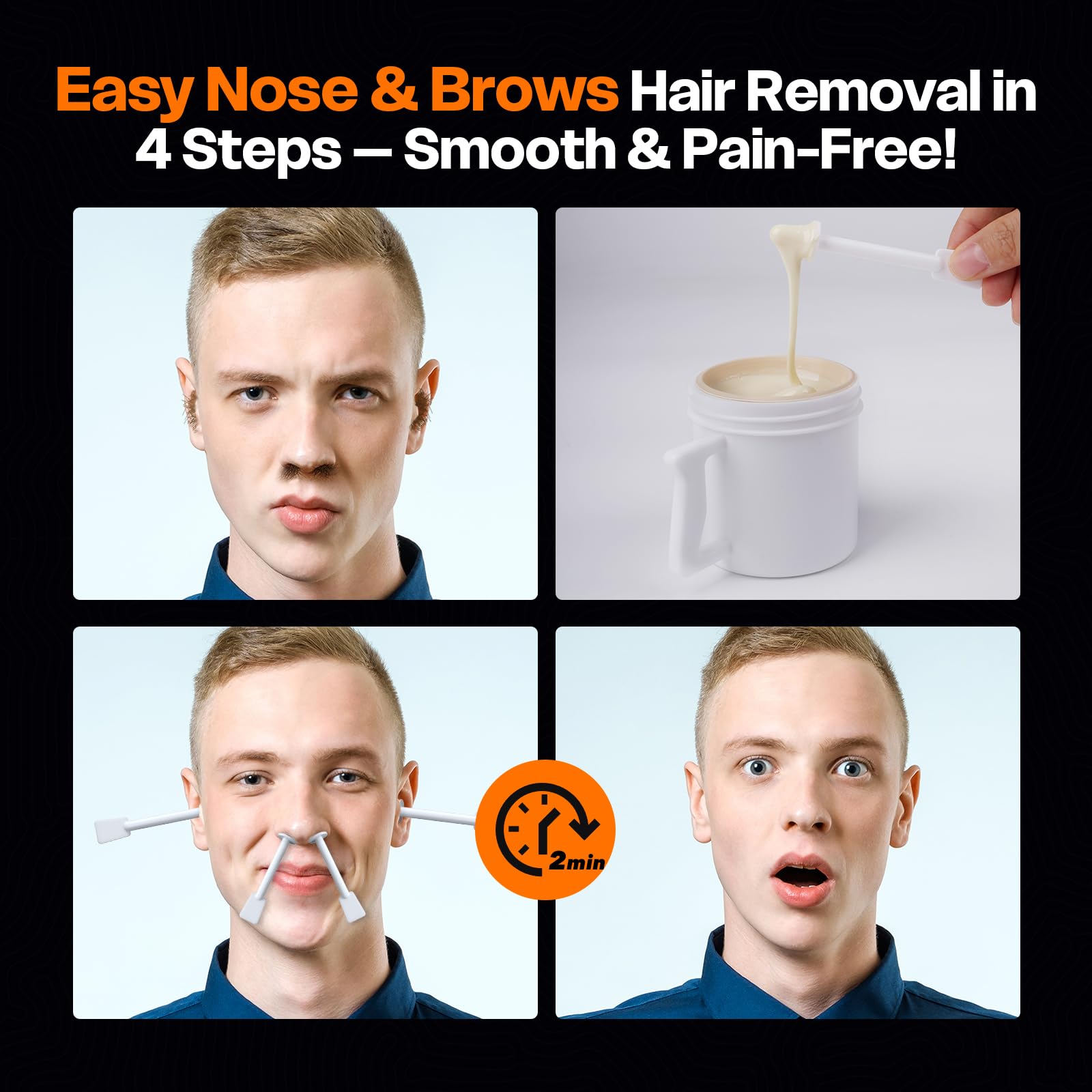 Ear, Nose & Eyebrow Hair Removal Wax Kit with Heating Pot