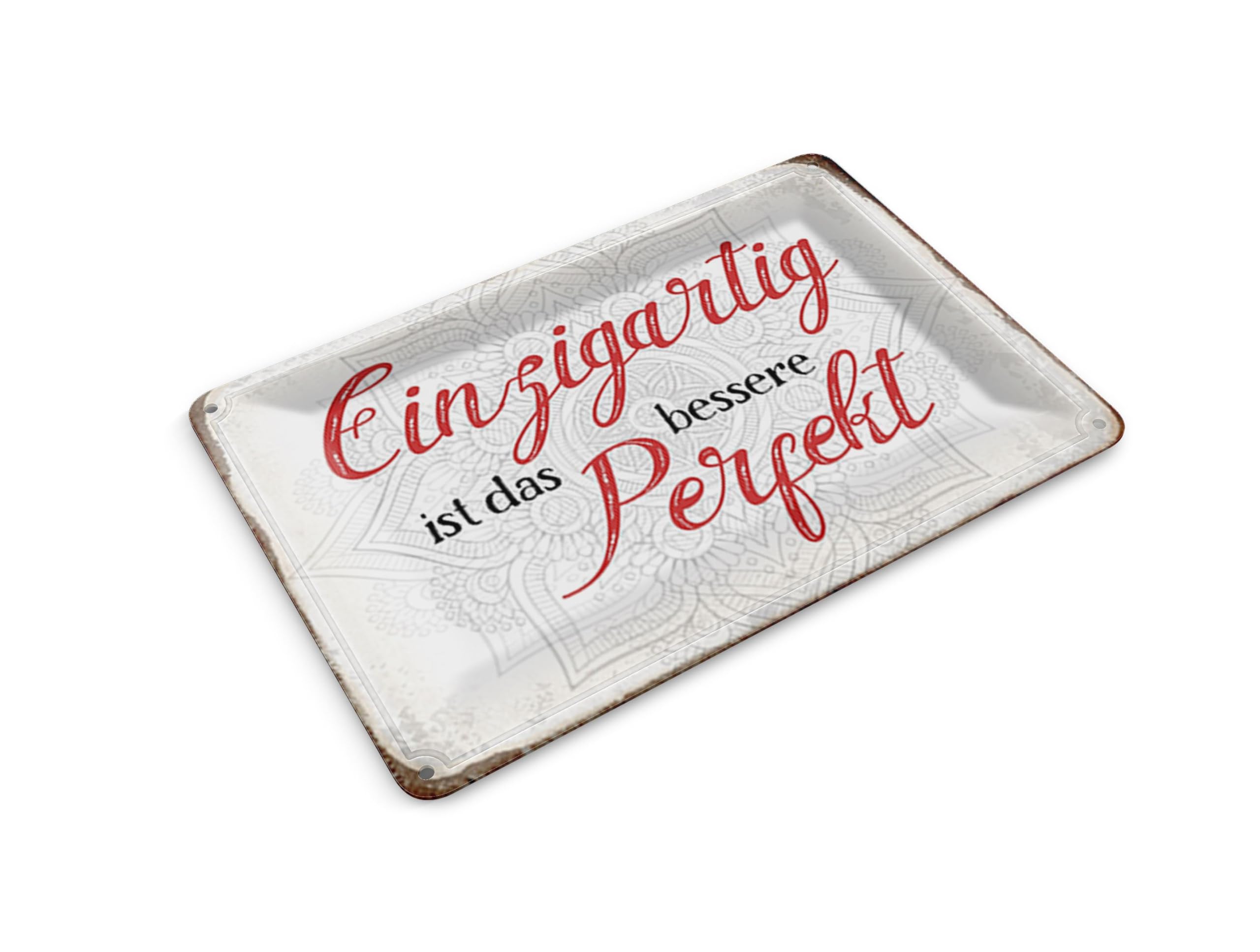 Femer Tin Postcard Saying 14 x 10 cm Unique is Better Perfect Decorative Sign
