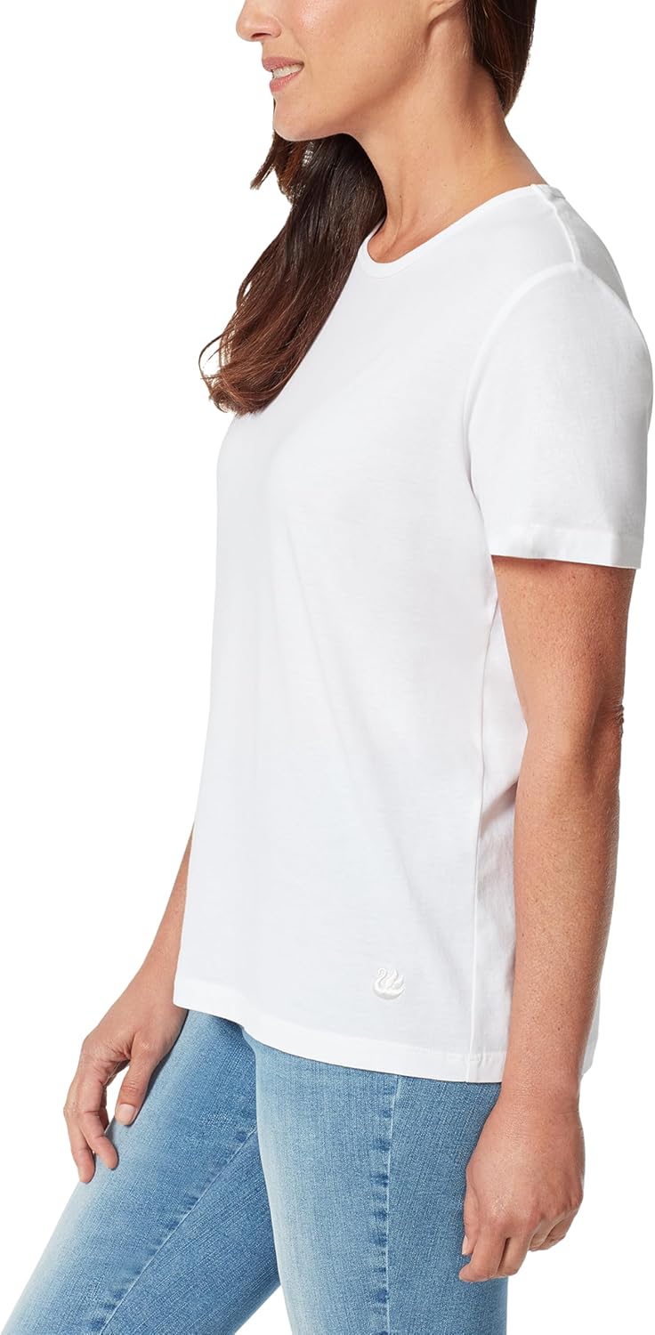 Gloria Vanderbilt Womens Amanda Short Sleeve Knit Tee Shirt with Wide Crew Neck Standard - Image 3