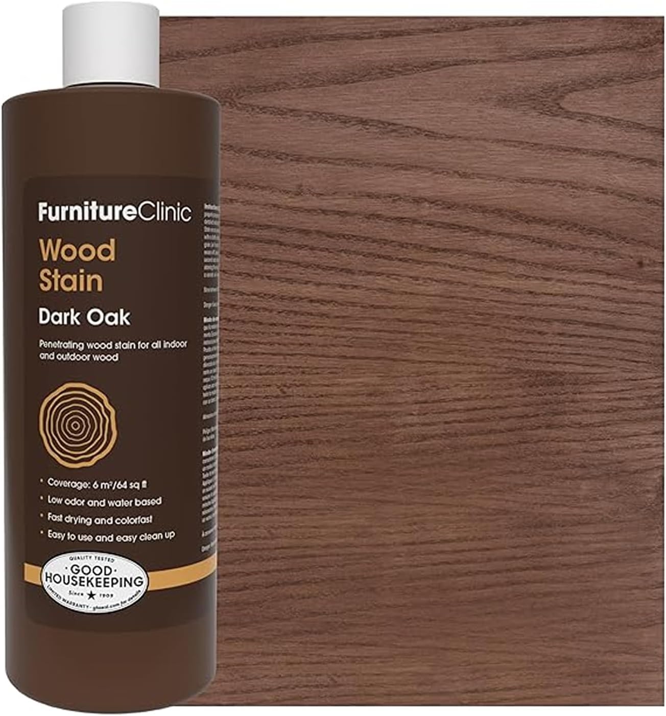 Furniture Clinic Wood Dye (500 ml, Dark Walnut) – Fast and Effective – for All Wood Types Indoor and Outdoor