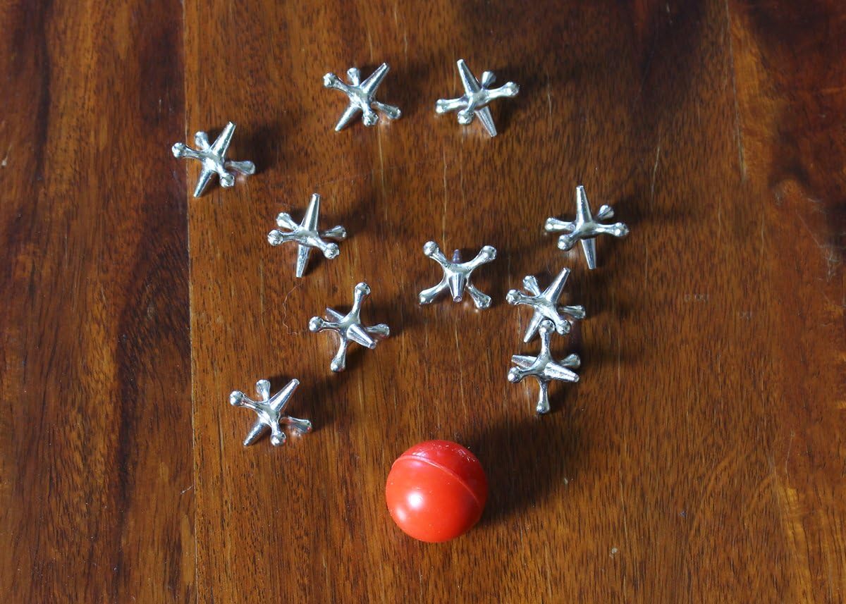 Home-X Jacks Game, Metal Jacks and Rubber Ball Game