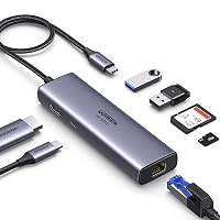 UGREEN Revodok 107 Hub USB C Ethernet Gigabit HDMI 4K 60Hz PD 100W Lettore Schede