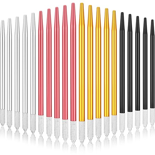 Leelosp 20 piezas de pluma microblading pluma manual de cejas agujas titular de la aguja de aluminio microblading herramientas de mano luz