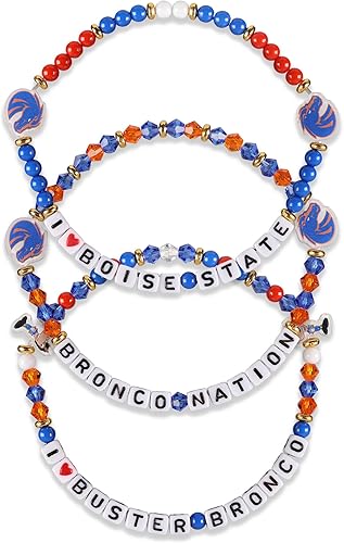 Miniatura 42 de FOCO NCAA unisex-adulto Paquete de 3 Pulseras de la Amistad con Cuentas con Logotipo de Equipo Universitario de la NCAA Oficialmente Licenciadas