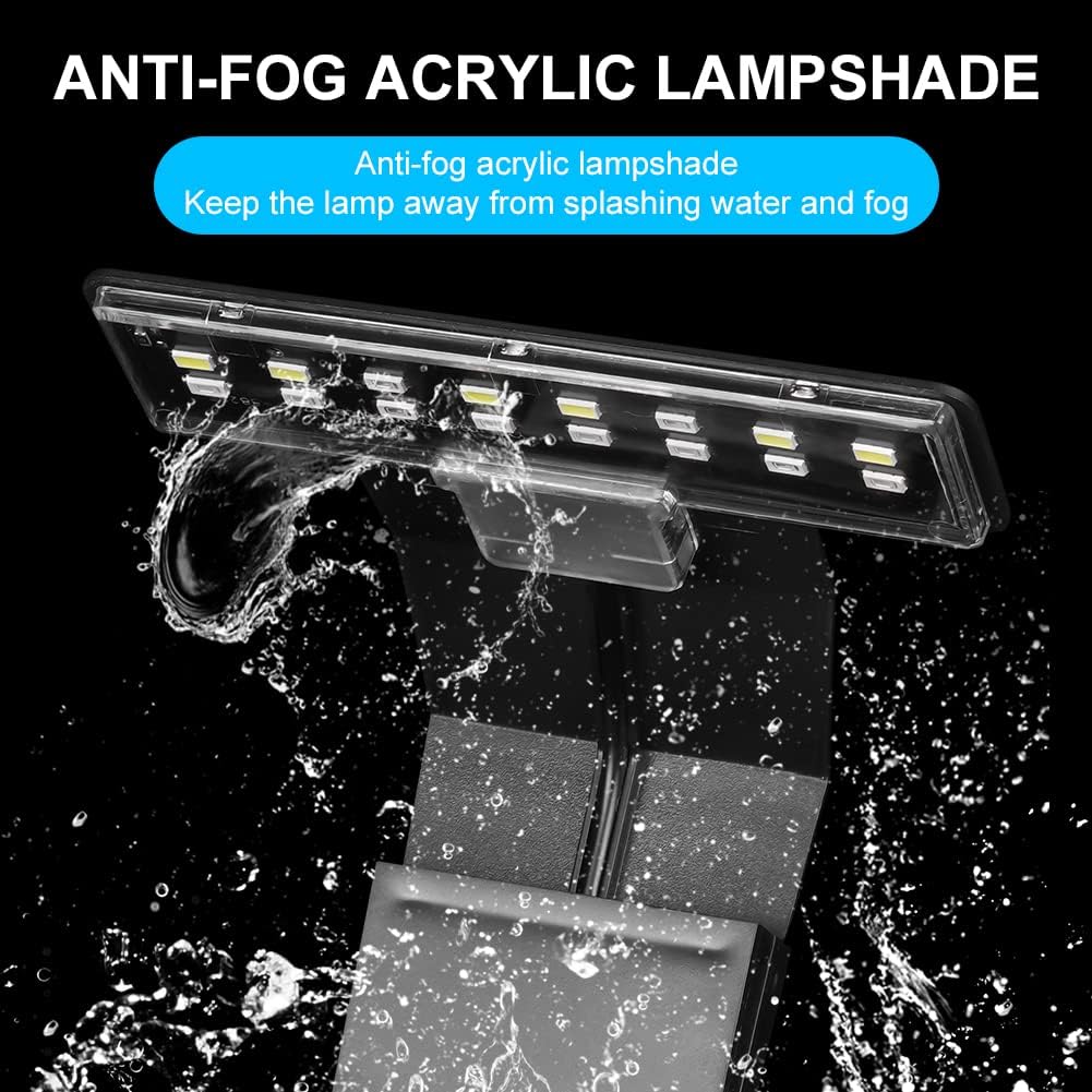 Luce per Acquario LED 9W 16 LED Mini Lampada Clip 6mm Nero