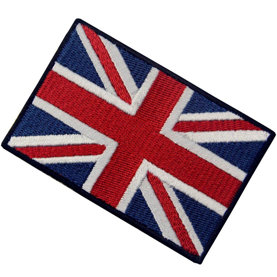 2 Toppe Termoadesive Union Jack - Bandiera Inghilterra 8x5 Cm - Da Stirare O Cucire Su Giacche, Jeans, Borse