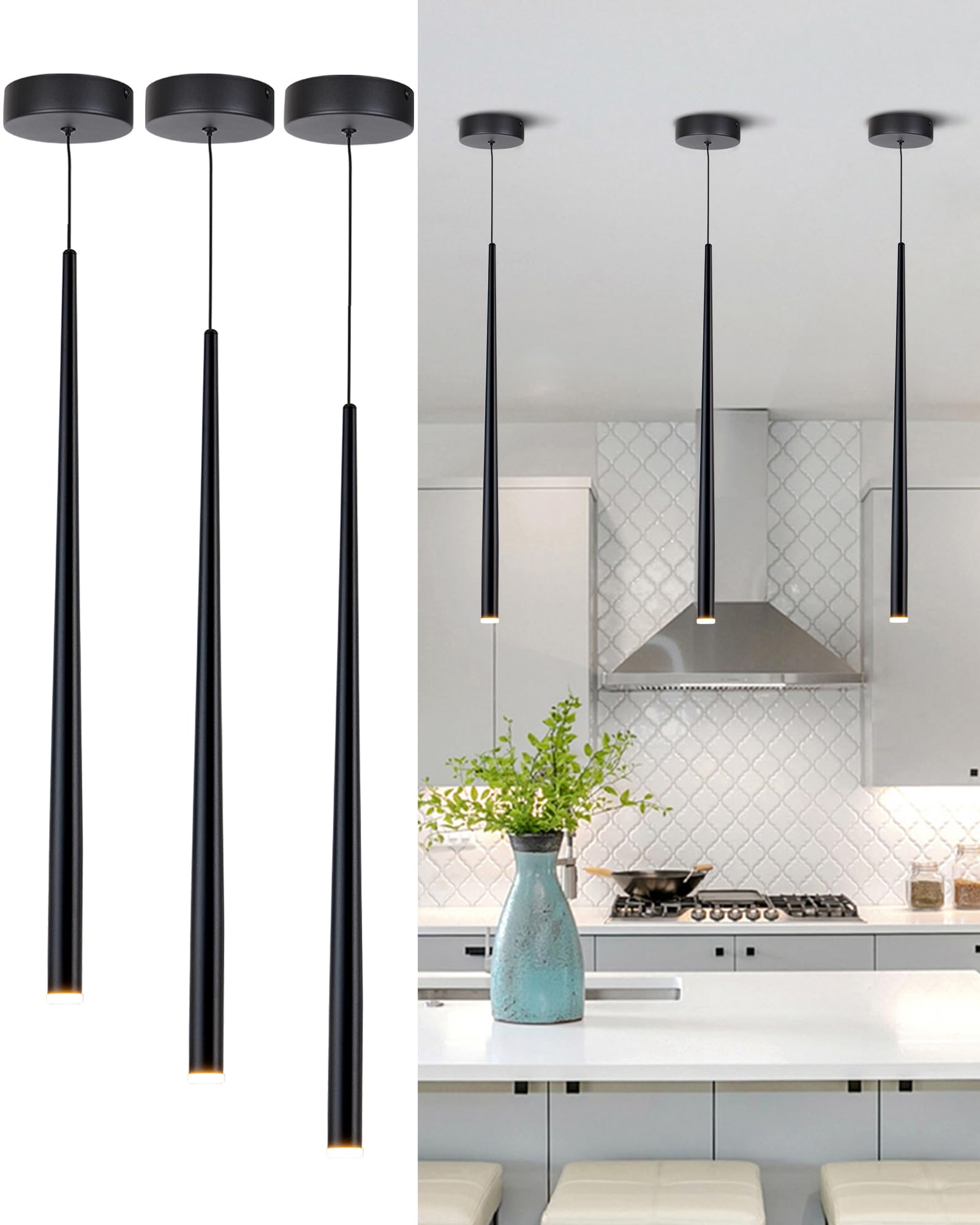 Photo 1 of WillWant 3 Pack Modern Industrial Pendant Lights