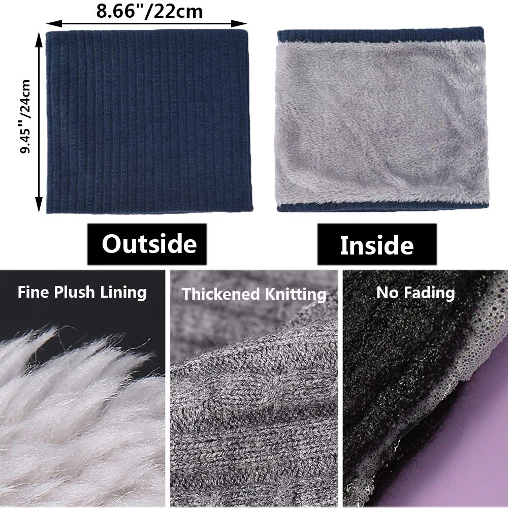 ehsbuy Scaldacollo In Pile Scaldacollo Termico Sciarpa a Cerchio Lavorata a Maglia Invernale Unisex Spessa Per Sport In Bicicletta