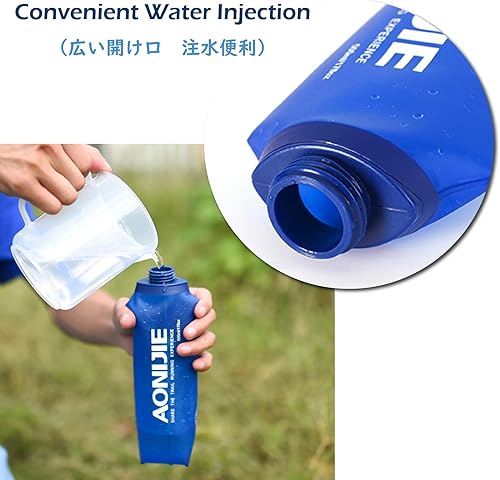 Miniatura 4 de TRIWONDER Botellas de agua plegables suaves de TPU sin BPA para paquete de hidratación, ideal para correr, senderismo, ciclismo, escalada (8.45