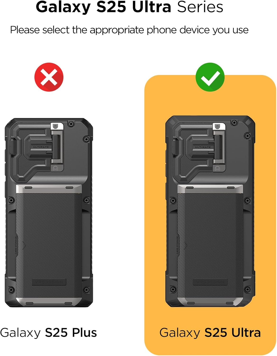 VRS DESIGN Damda Glide DuoGuard for Galaxy S25 Ultra Case (2025), Premium Sturdy Fully Covered Camera Lens Protection Cover Card Holder Wallet Case (Matte Black) - Image 8