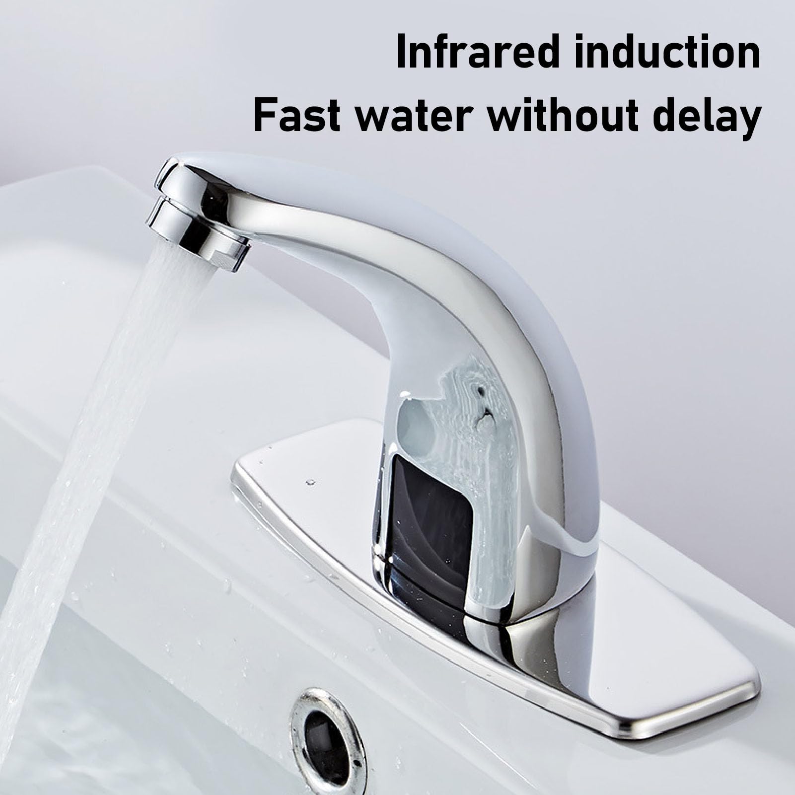 Marhynchus Grifo con Sensor, Sensor de Movimiento Manos Libres sin, Grifo para Lavabo de Baño con Detección Infrarroja, Distancia de Detección de 15-20cm
