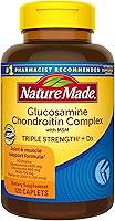 Nature Made Glucosamine Chondroitin Complex with MSM & Vitamin D3 - Joint Cartilage Support, 120 Caplets, 60-Day Supply