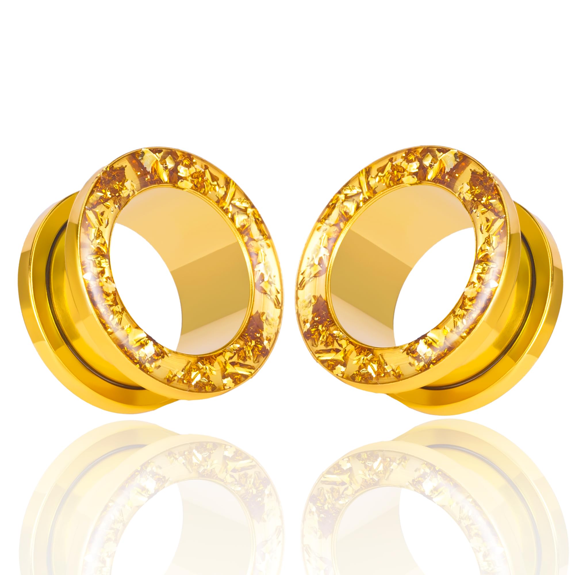 Vankula Ohr Tunnel 1 Paar Double Flared Flesh Plugs Muschelschale Edelstahl für männer damen Ohrpiercing Gestreckte Schmuck 6mm bis 16mm