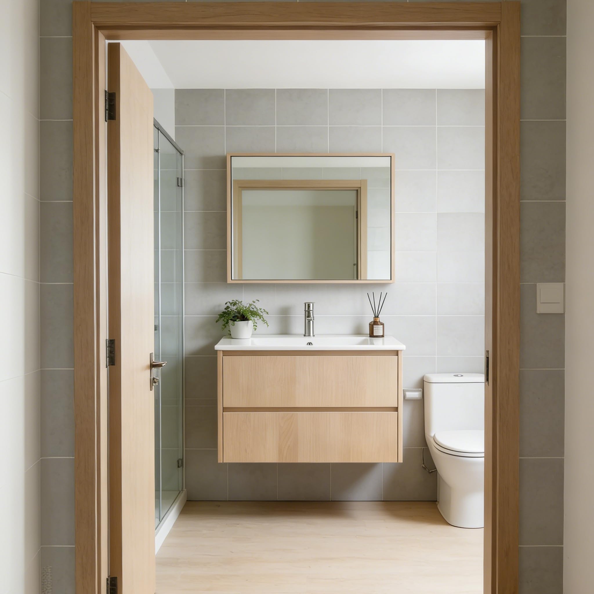 NUESTRA VIDA Lavabo Encastrado 70, Lavamanos Rectangular, Blanco Brillo Fabricado en Porcelana, Compatible con Mueble de Baño 71×46×16 cm (Sin Mueble de Baño)