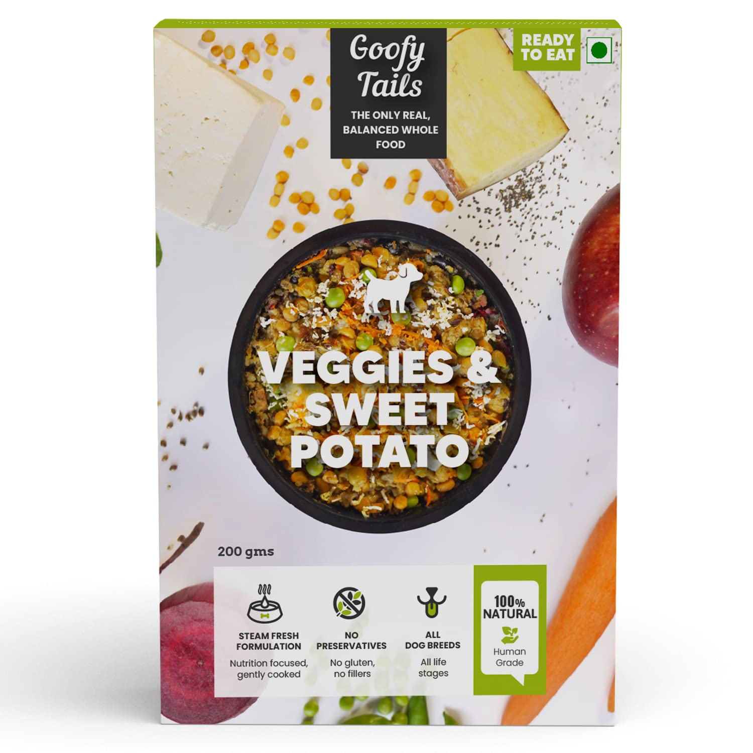 Goofy Tails Veggies & Sweet Potato Wet Dog Food 600g (200g X 3 Pack), Wholesome, Human Grade, Preservative Free, Gluten Free Vegetarian Dog Food Gravy, Balanced Food for Dogs and Food Topper (B0B3JC4VJ6) Amazon Price History, Amazon Price Tracker