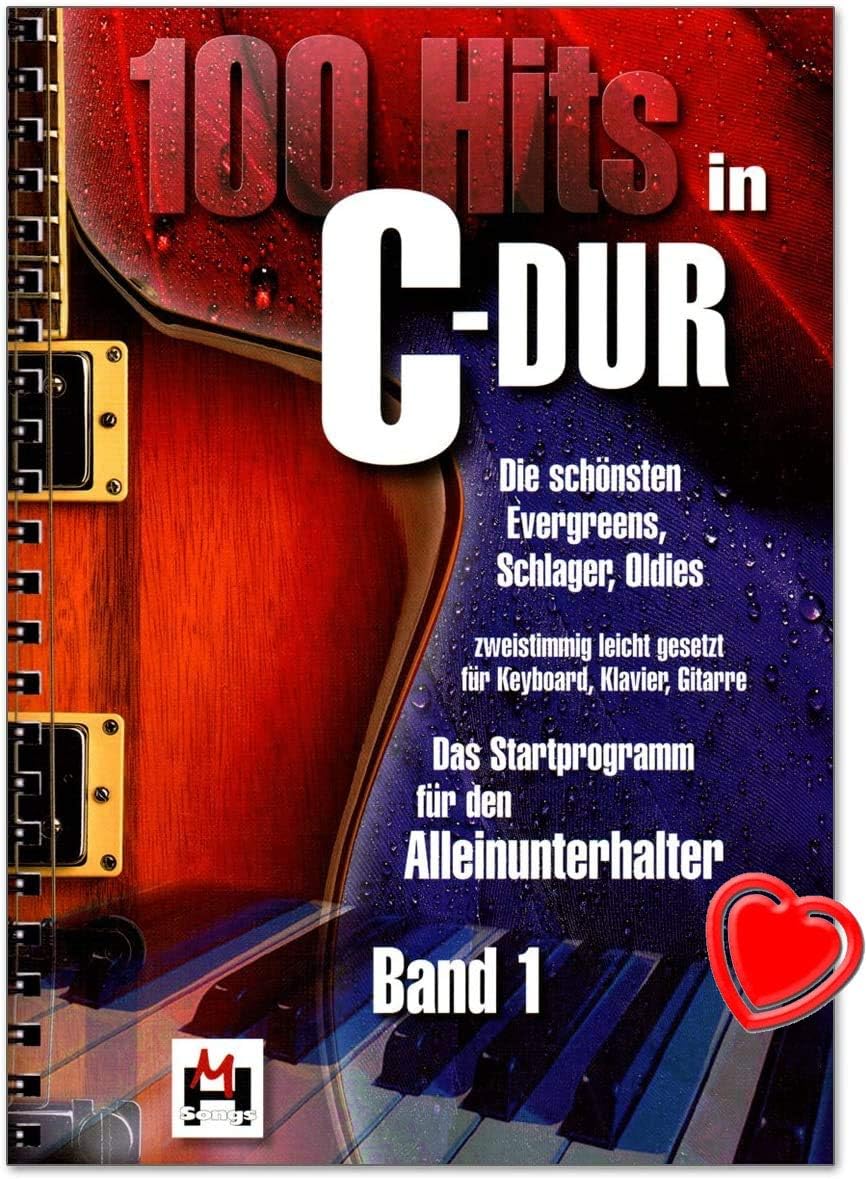Bosworth BOE7696 Songbook with Colourful Heart-Shaped Music Clip 100 Hits  in C Major Volume 1 : Amazon.de: Books
