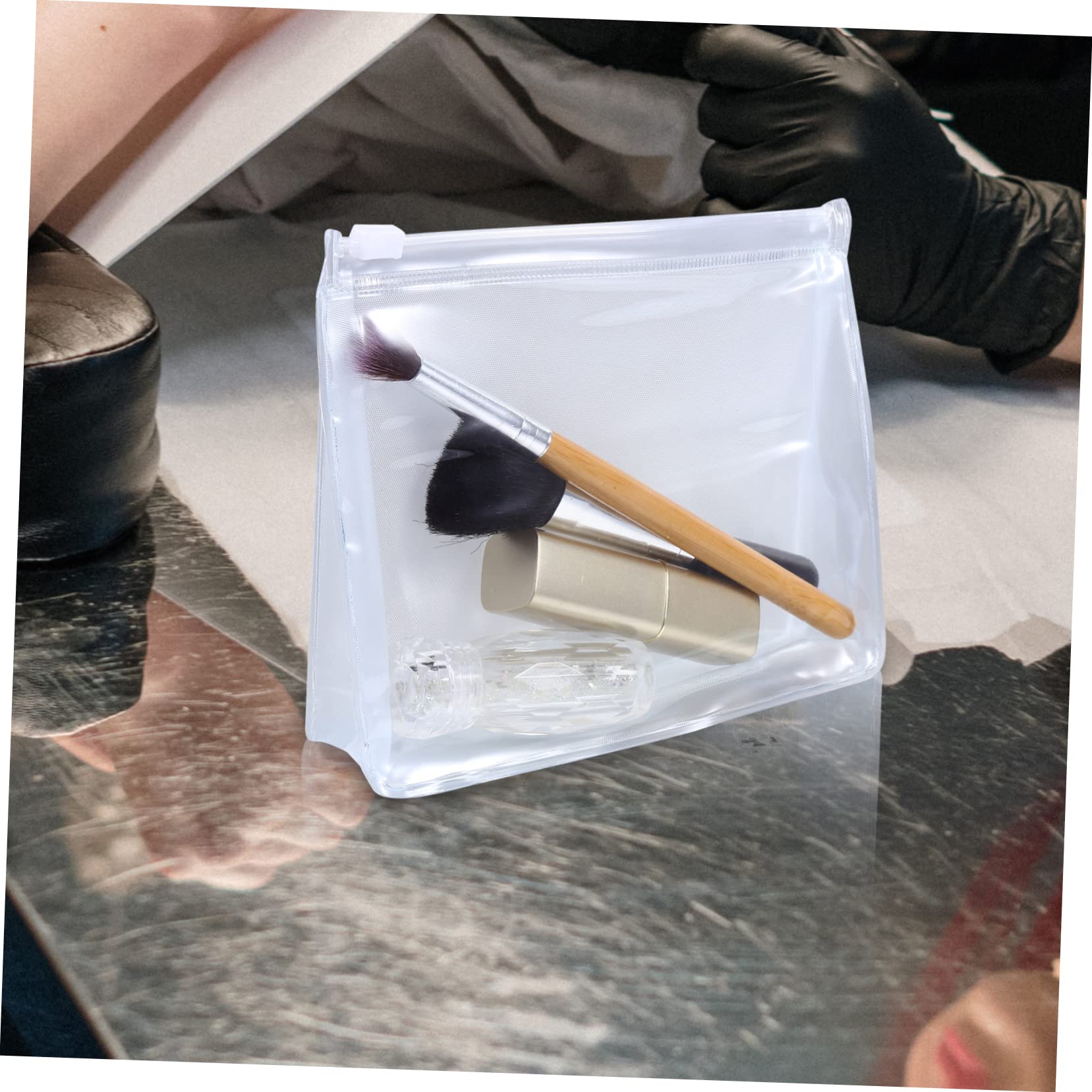POPETPOP 20pezzi Trasparenti Per Cosmetici Impermeabili Con Zip Organizer Da Viaggio Per Trucco e Toiletries Per Palestra e Bagno