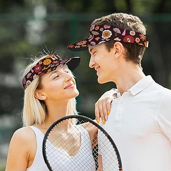 Pevtufa 70s Groovy Hippie Retro Print Sunscreen Visor Hats