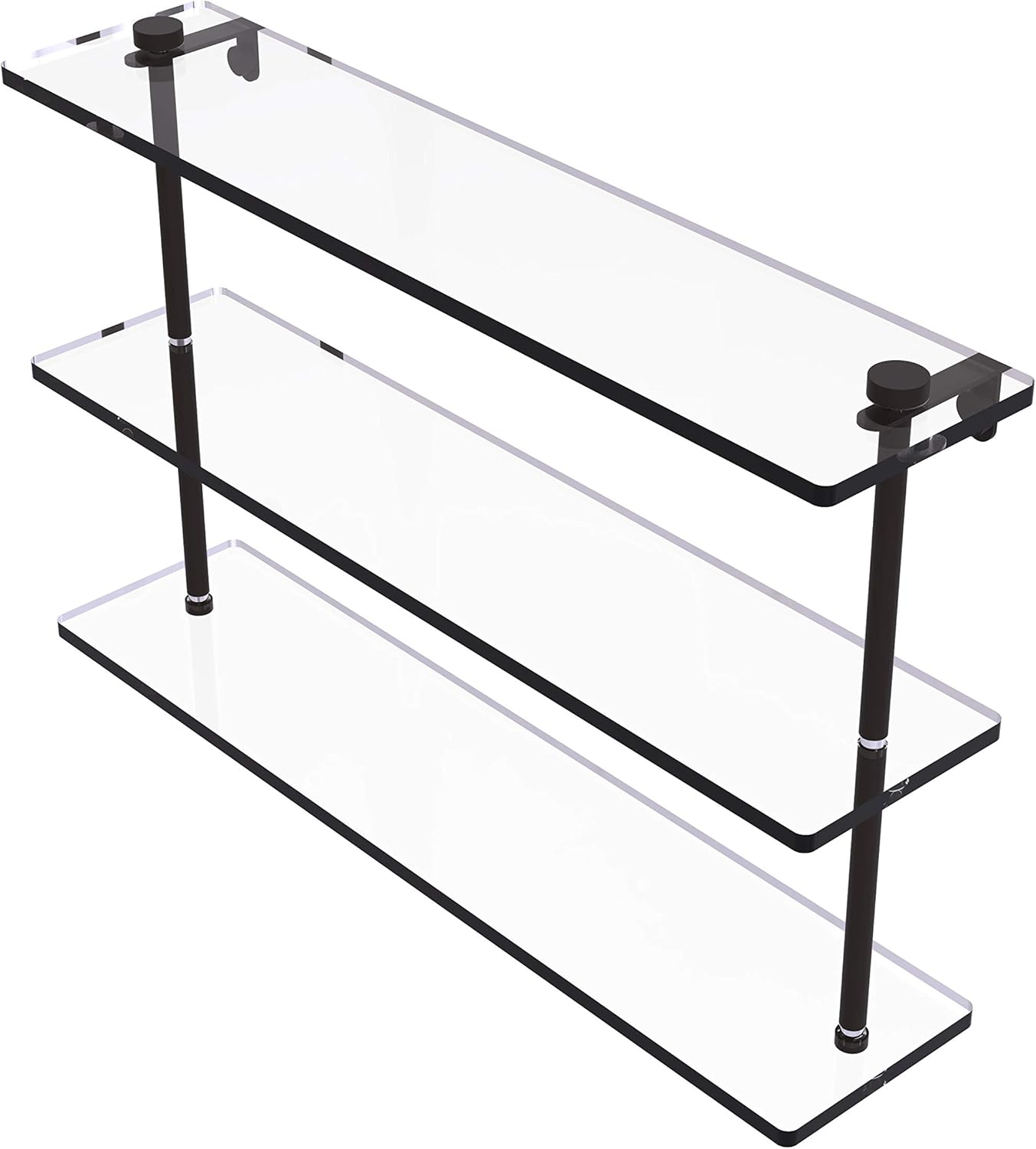 Allied Brass NS-5/22 22 Inch Triple Tiered Glass Shelf, Oil Rubbed Bronze