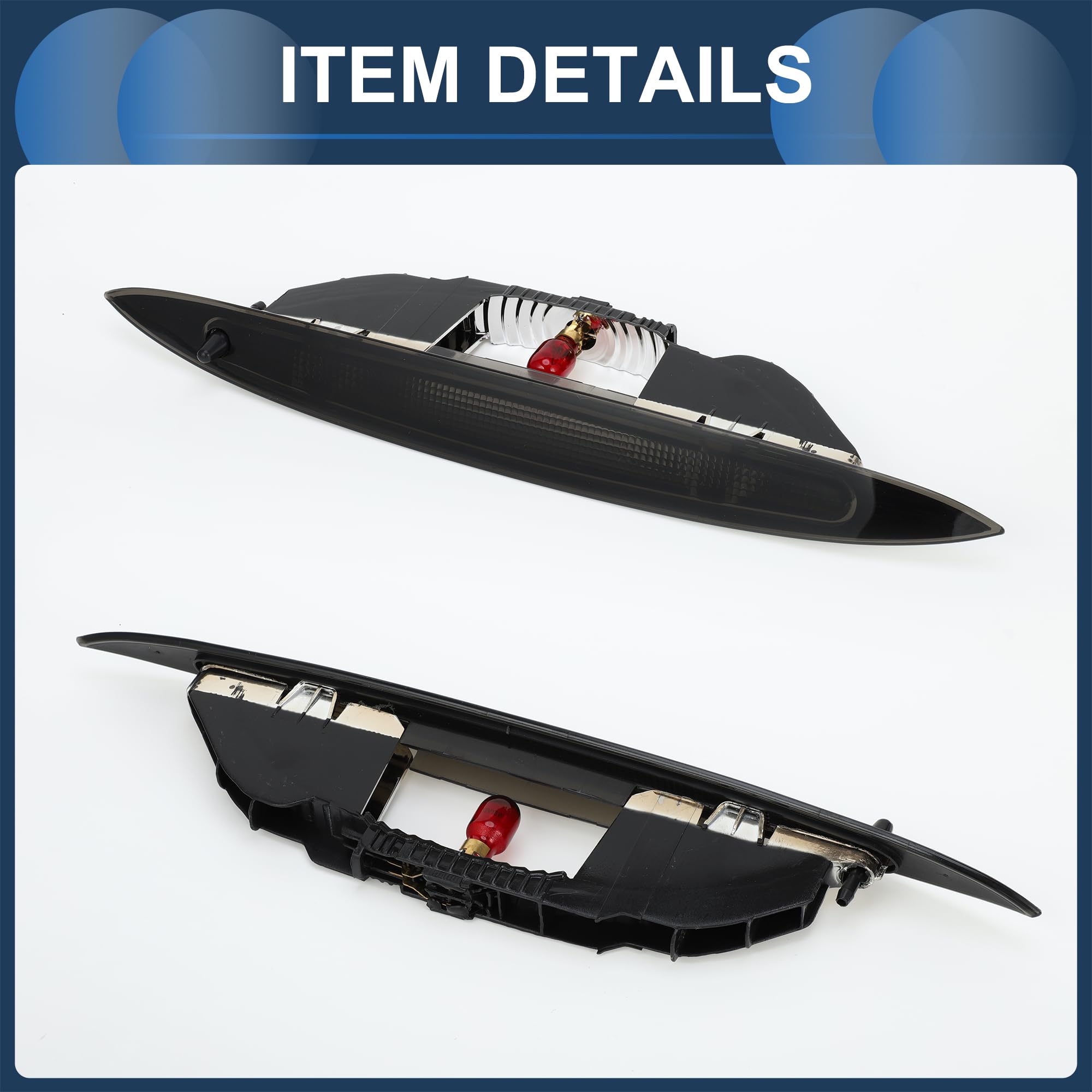 Luce di Stop a LED Compatibile per Renault Modus 2004-2012, Alloggiamento Nero in Plastica Impermeabile 3° Luce di Stop Montata in Alto al Centro Posteriore