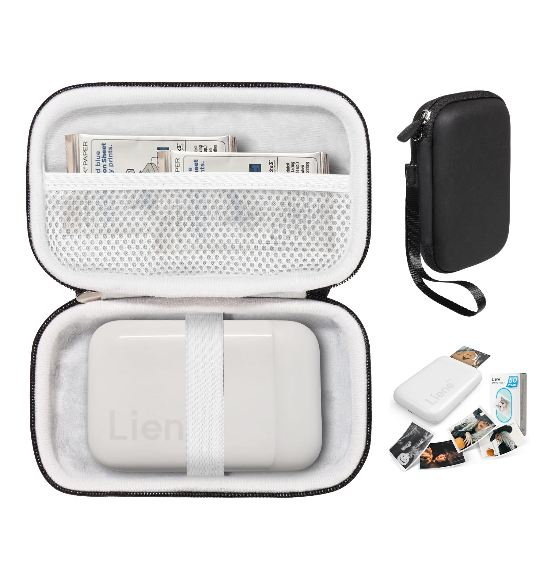 CaseSack Case for Liene Photo Printer, 2x3 Mini Instant Portable Color Mono Picture Printer (Black)