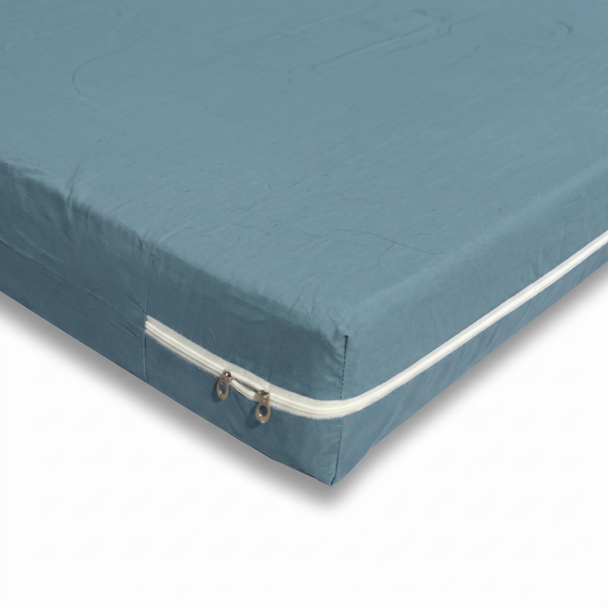 WELLFIT® Premium Glace Cotton 300 TC Mattress Cover/Protector for Double Size Bed with Zip/Chain/4×6 ft / 48×72×6 inch