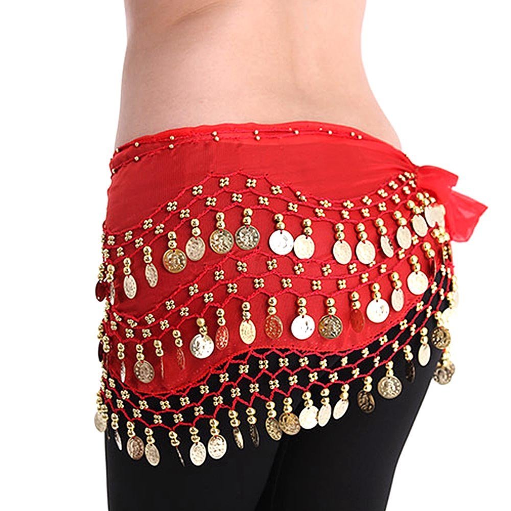 Ceinture Danse Orientale Femme Foulard Danse du Ventre Soie Sequin Écharpe Déguisement Taille Unique
