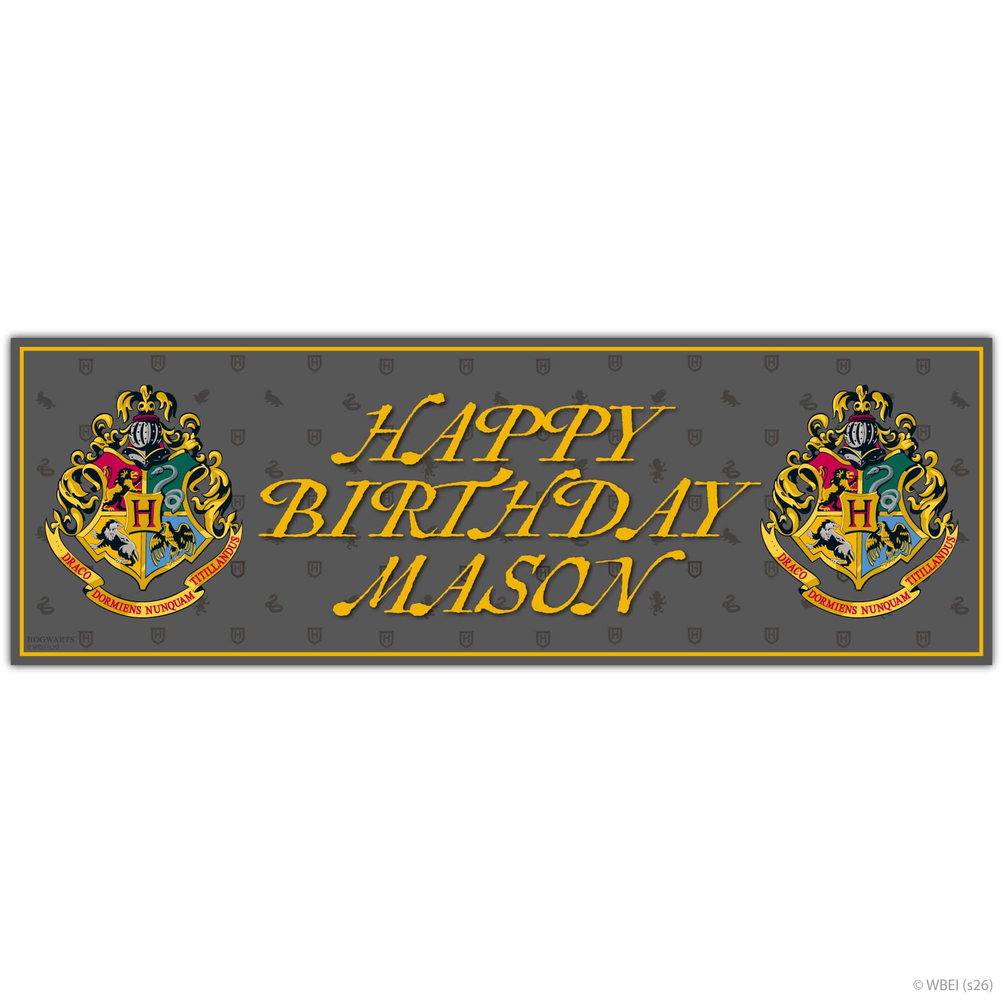 Harry Potter Birthday - Hogwarts Personalised Name Banner Wall Sticker (180cm Width x 60cm Height)