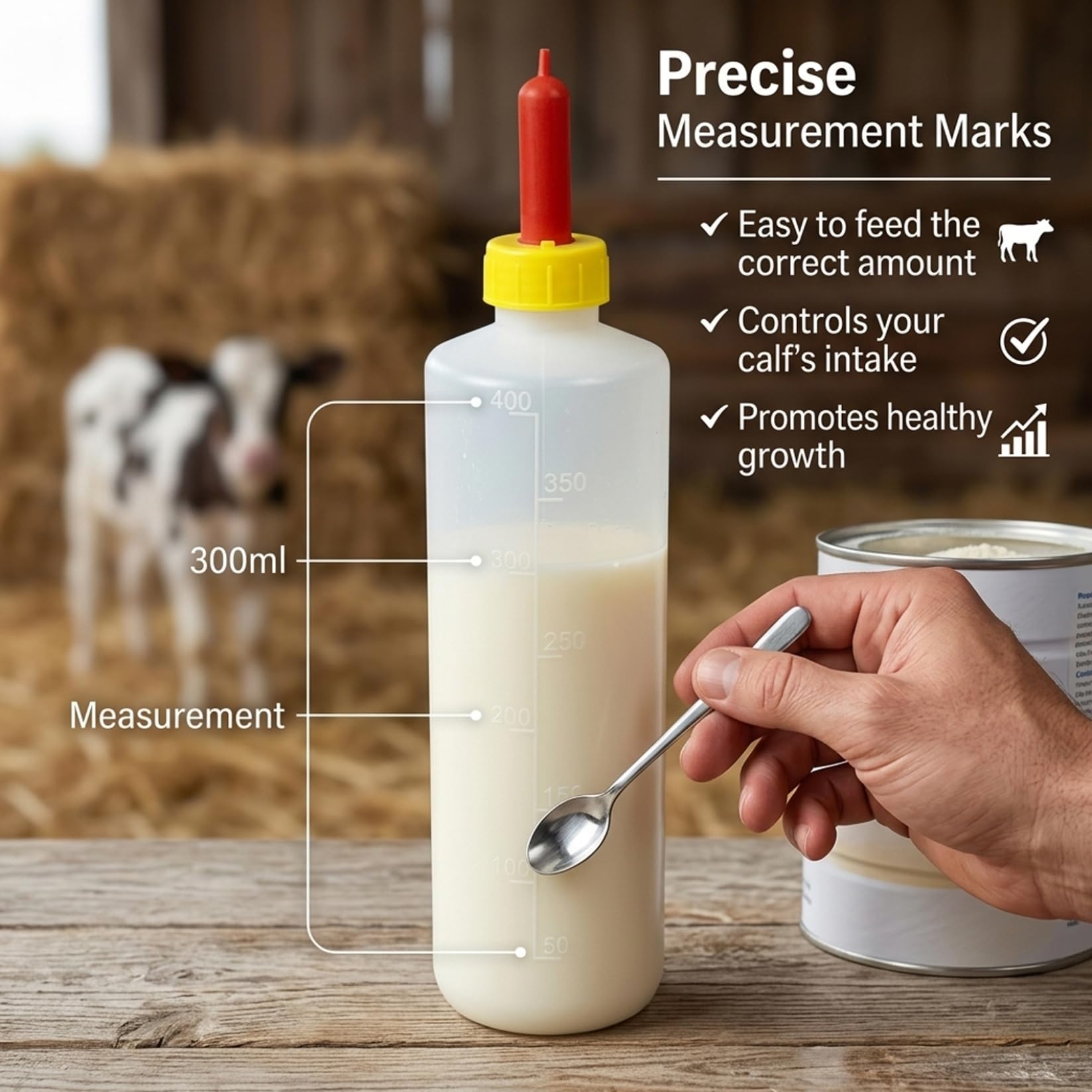 Goat Feeder Lot de 10 biberons pour chèvres 400 ml, biberon avec tétine résistante aux morsures et marques de mesure claires pour agneaux, chiots et alimentation du bétail