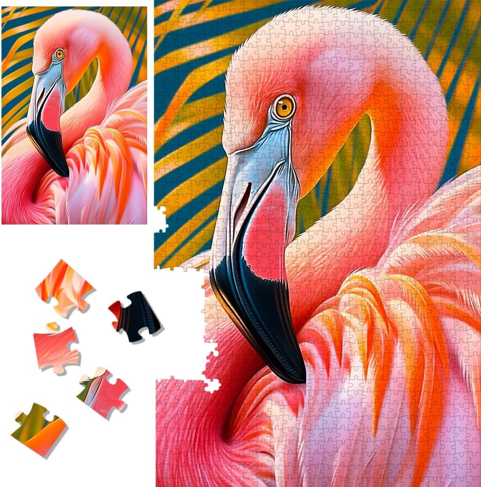 ROSE RAIN Hard Impossible 1000 Piece Jigsaw Puzzle for Adults Dust-Free Thick HD Board with Letters on Back Colorful Paper Clip Abstract Art Mindfulness Brain Teaser Unique Gift